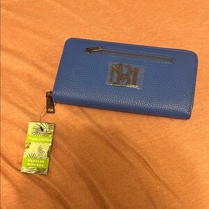 Badgley Mischka Electric Blue Vegan Leather Wallet